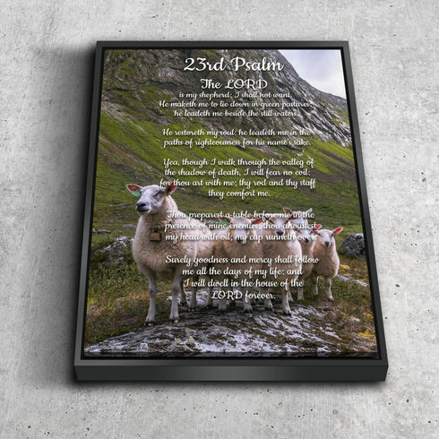#2 Flock of Sheep & Psalm 23 The Lord is my Shepherd Canvas Print